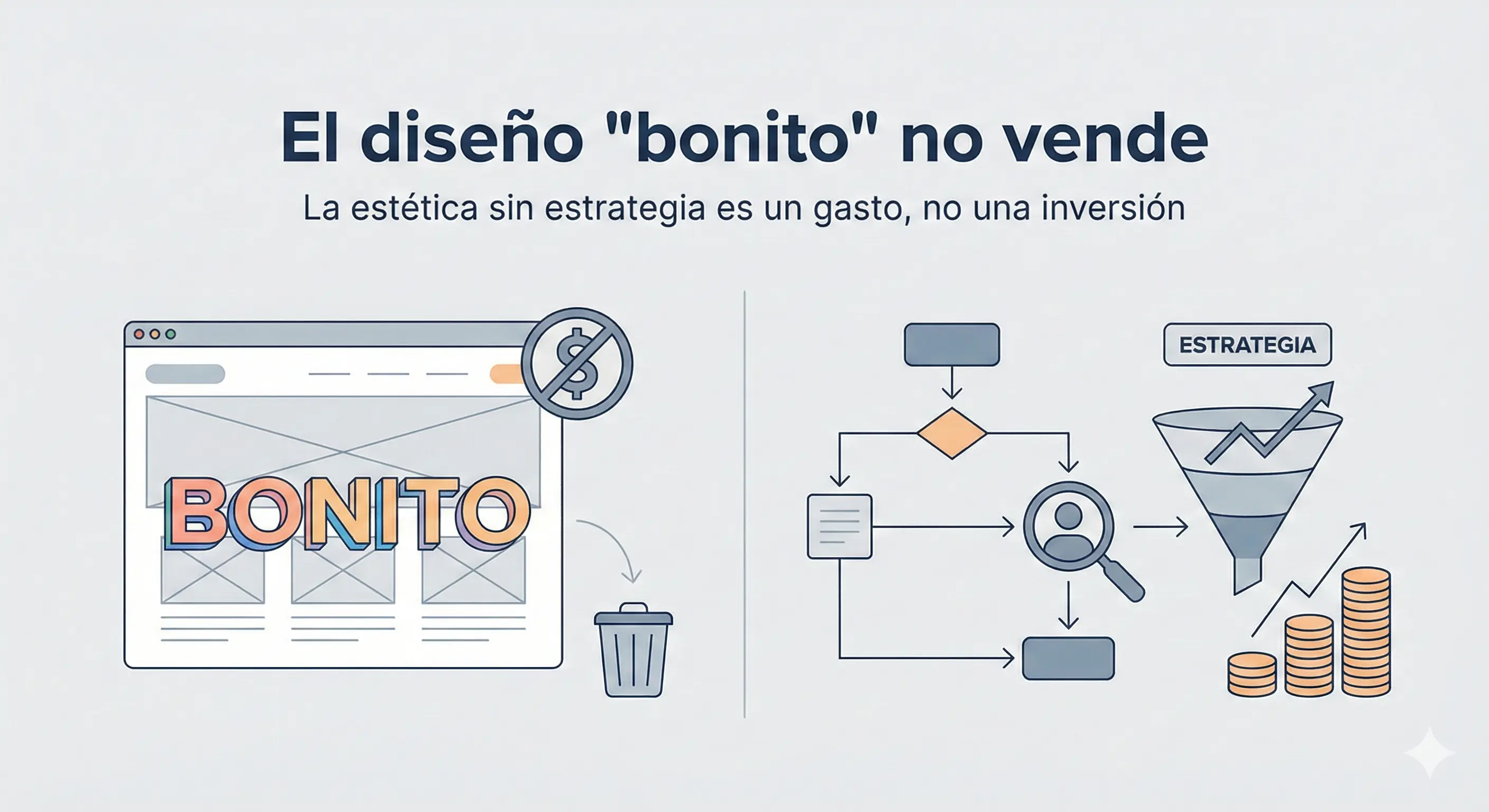 El diseño 'bonito' no vende: Por qué la estética sin estrategia es un gasto, no una inversión